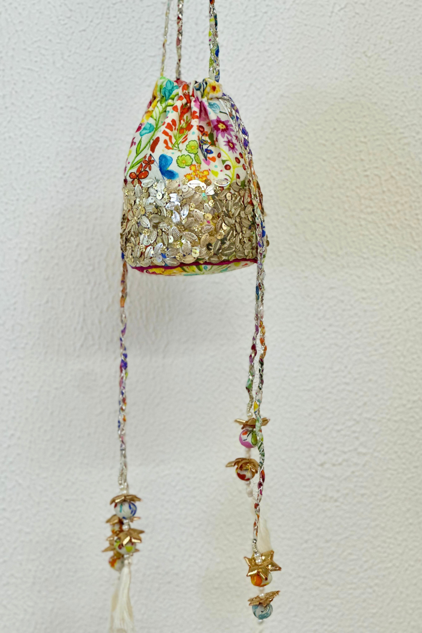 Ivory And Gold Potli
