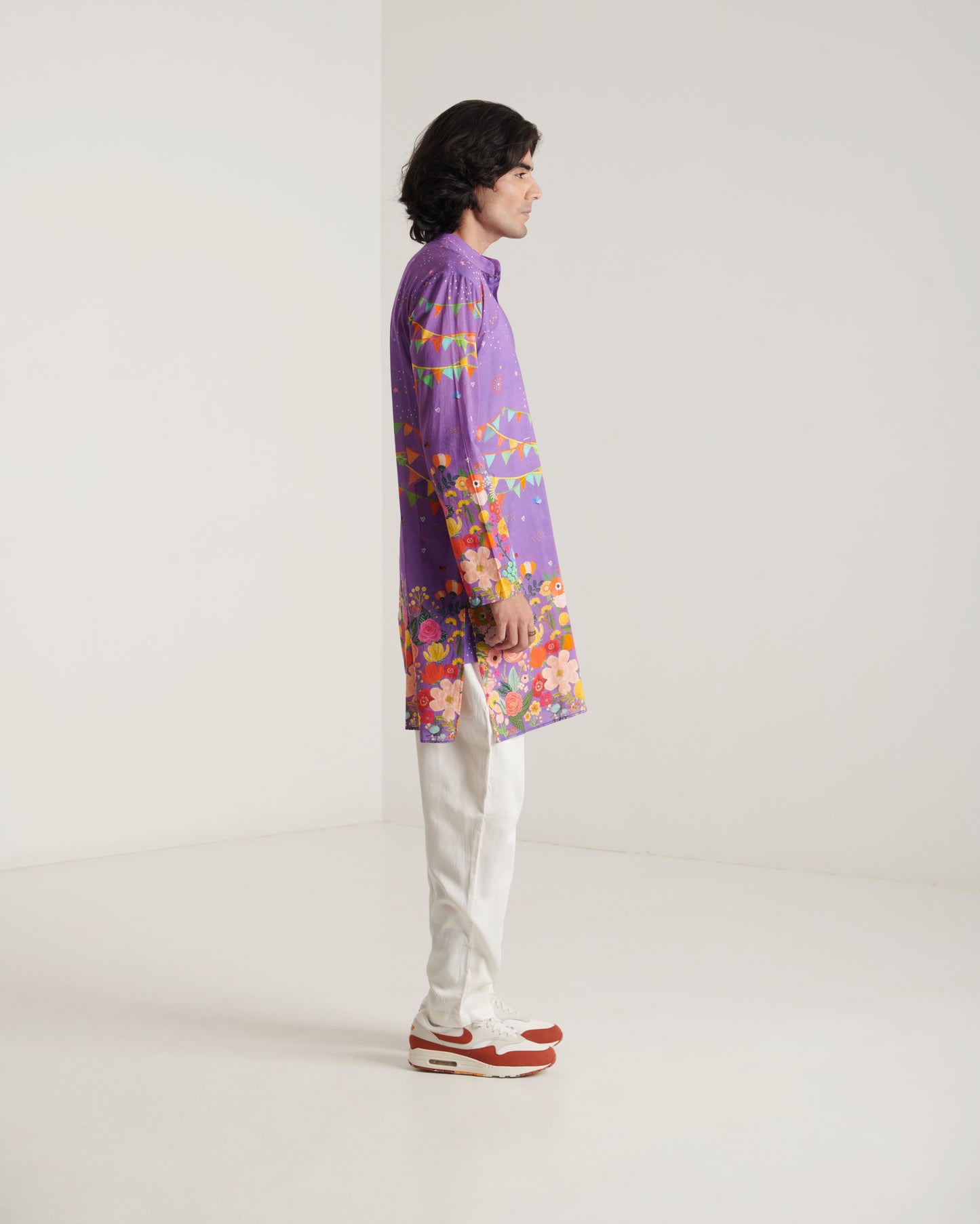 Purple carnival printed kurta set
