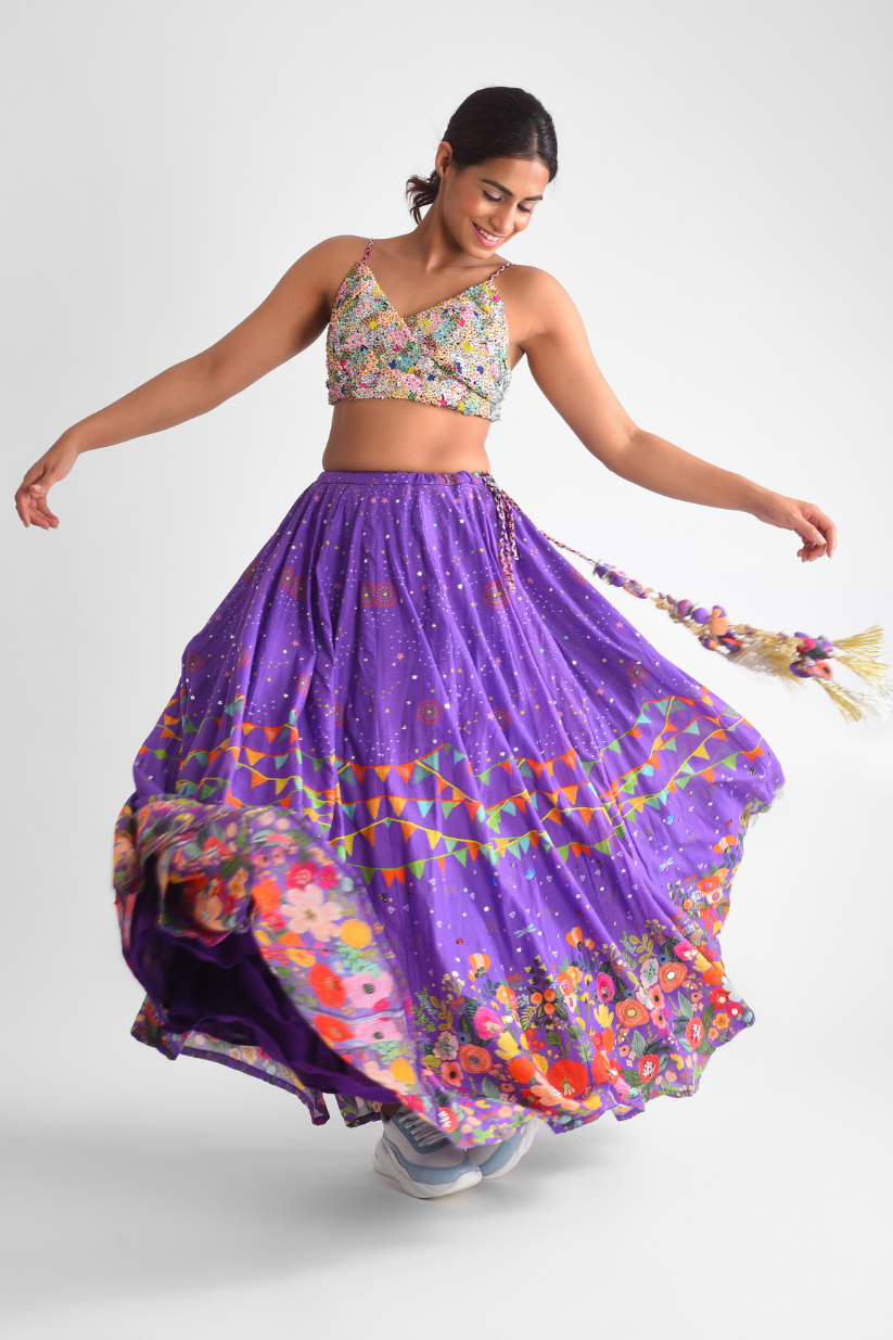 Purple Carnival Lehenga