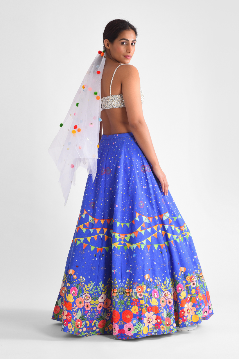 Blue Carnival Lehenga