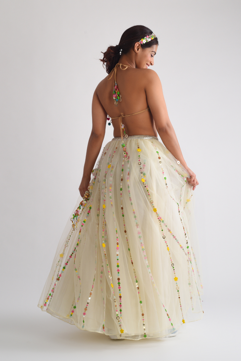 White Net Lehenga
