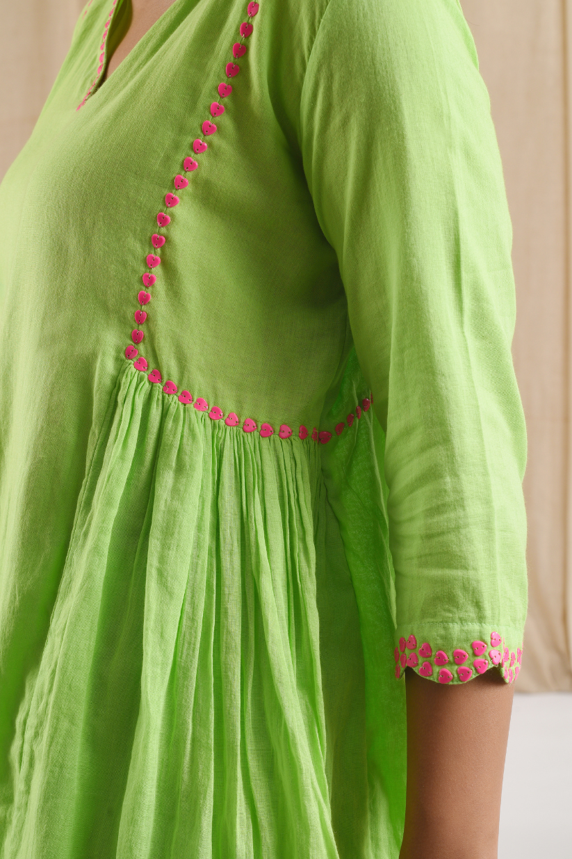 Parrot Green Cotton Suit