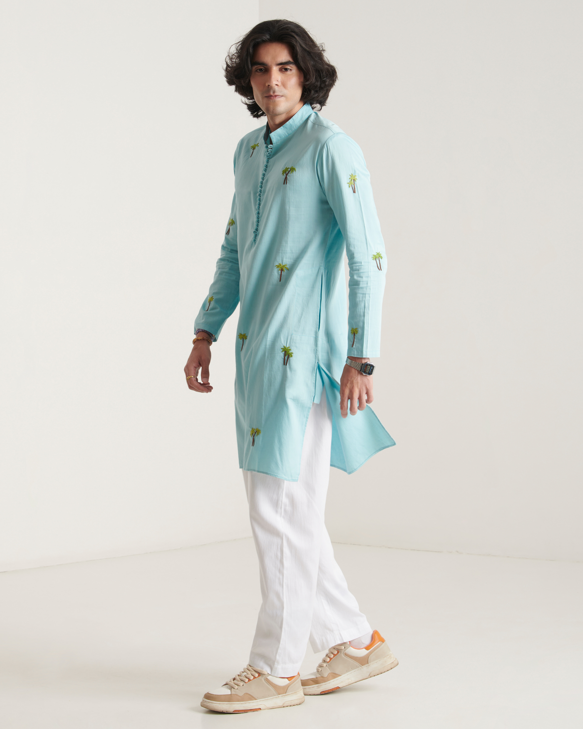 Hand- embroidered beach inspired kurta set