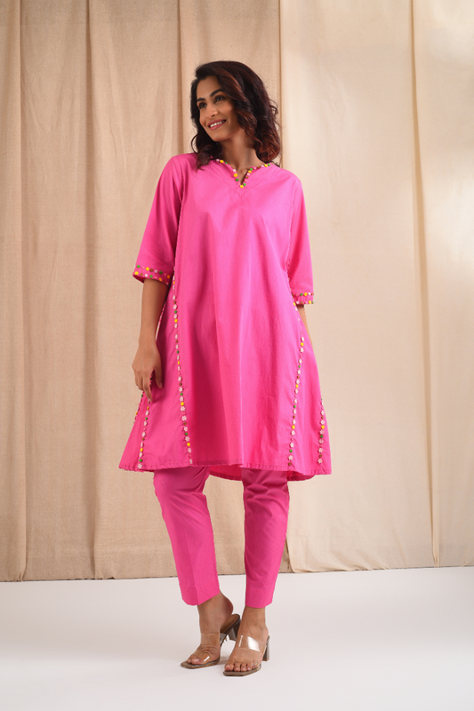 Fushia Cotton Suit