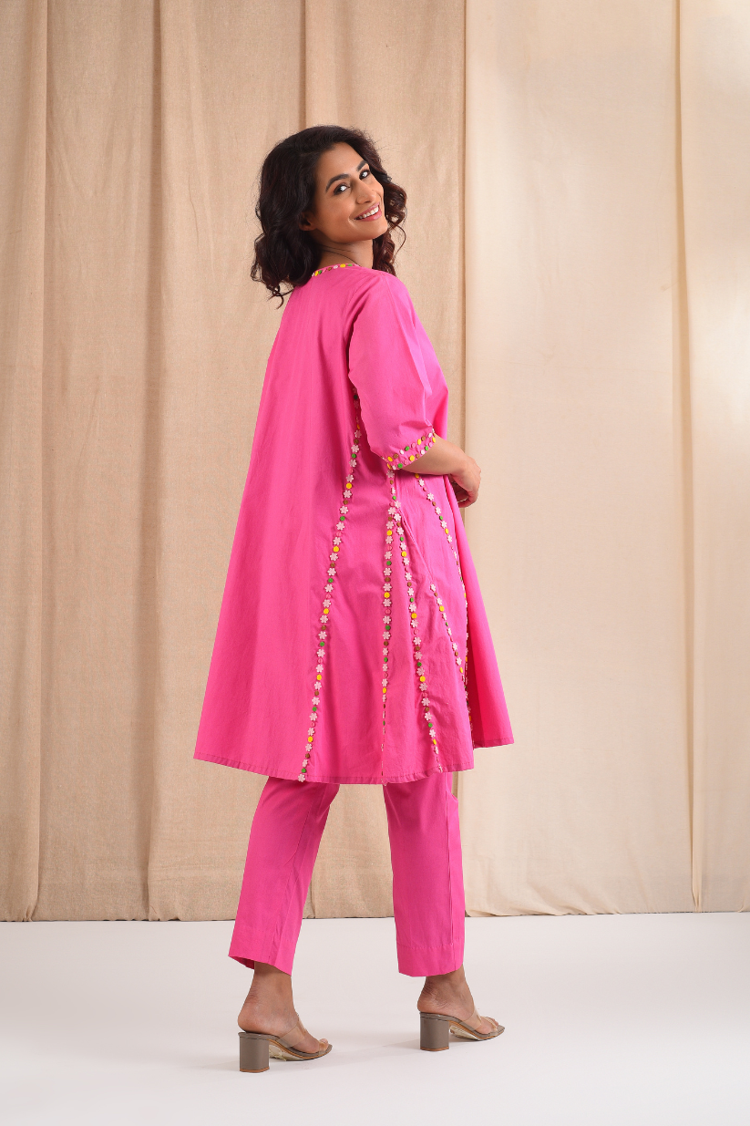 Fushia Cotton Suit