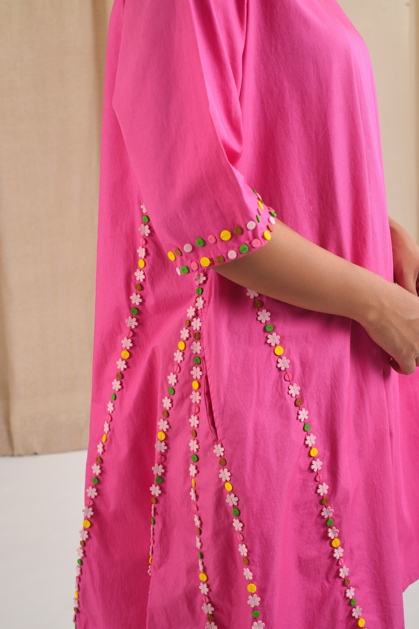 Fushia Cotton Suit