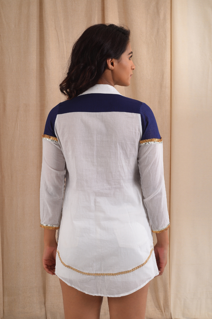 White Blue Gota Shirt