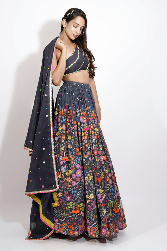 print lehenga