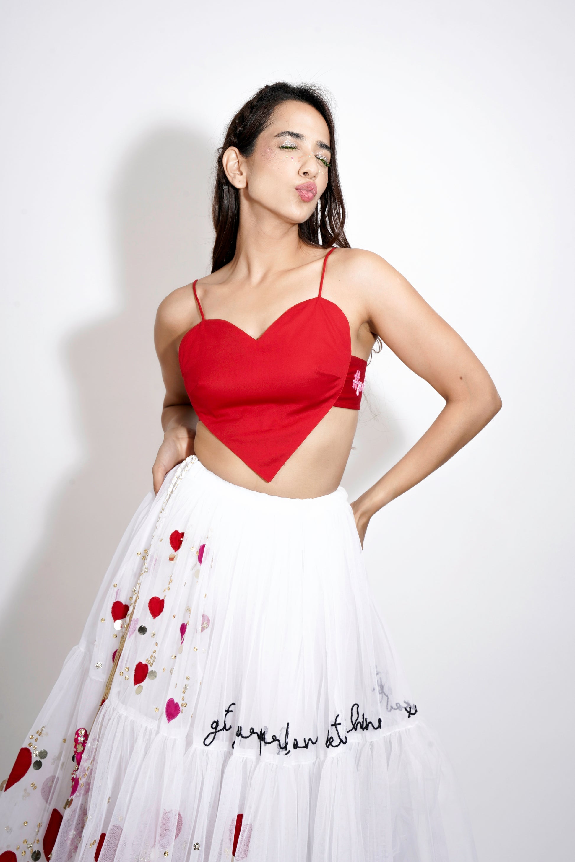 white skirt