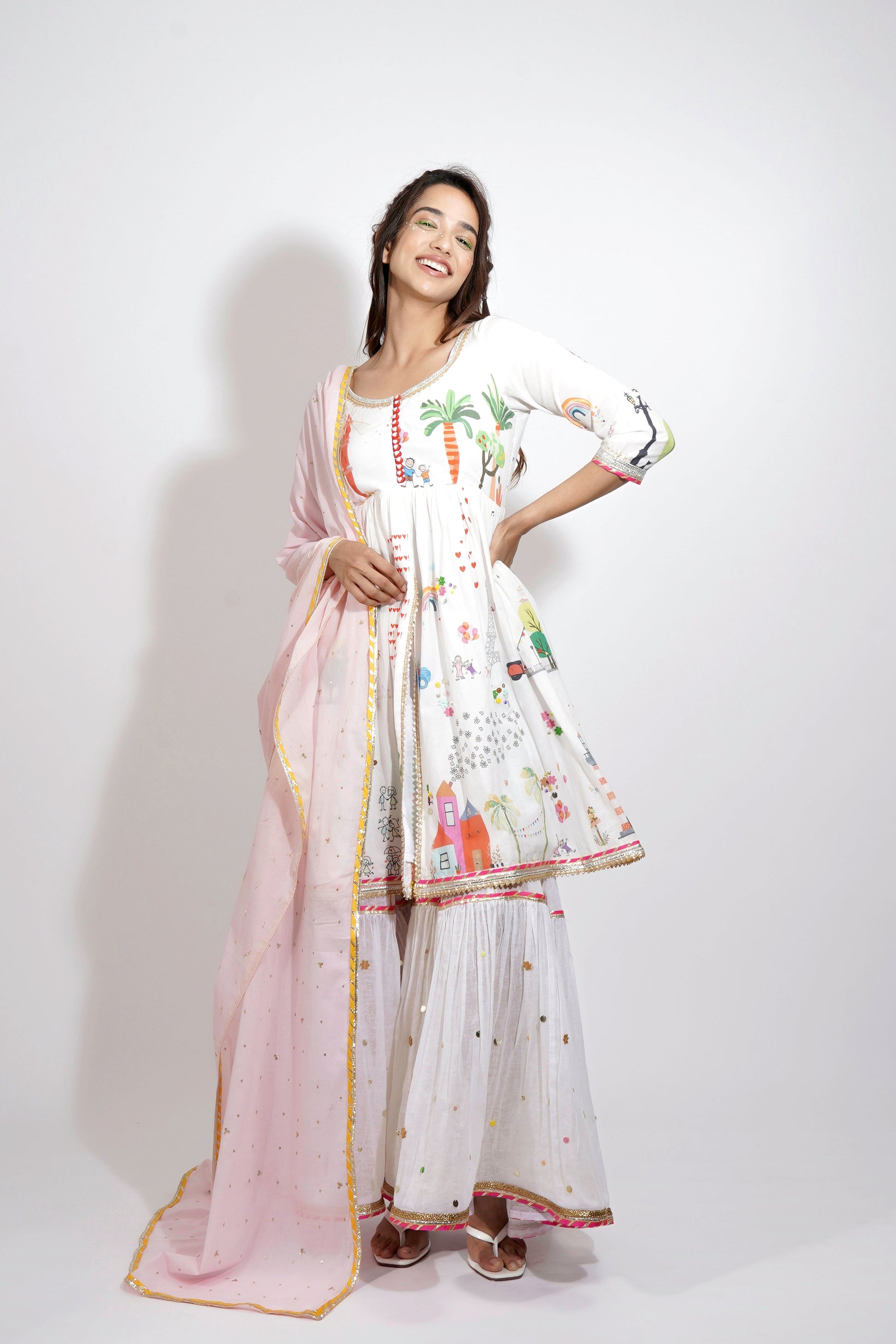 white kurta set