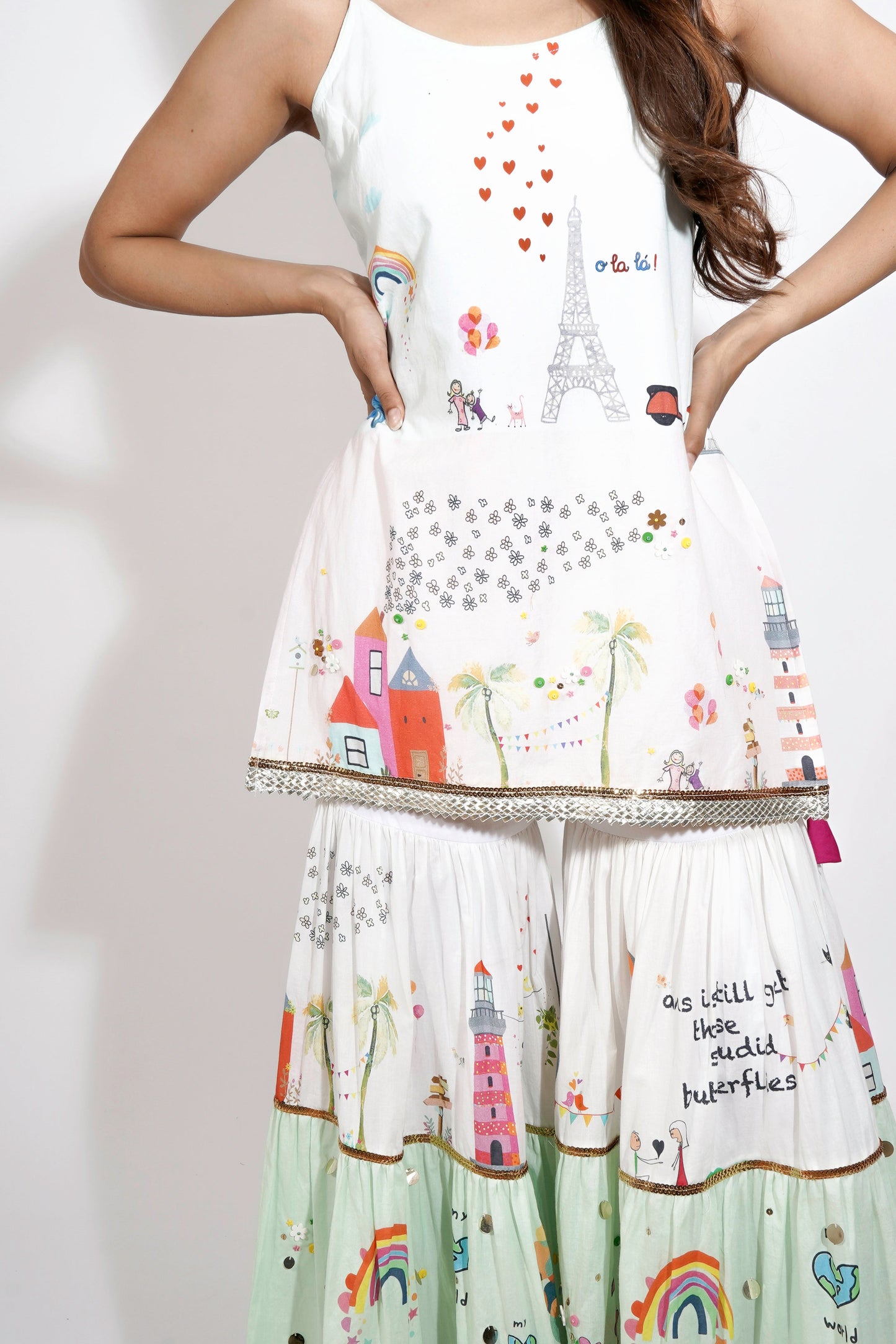 Europe Printed Sharara Set