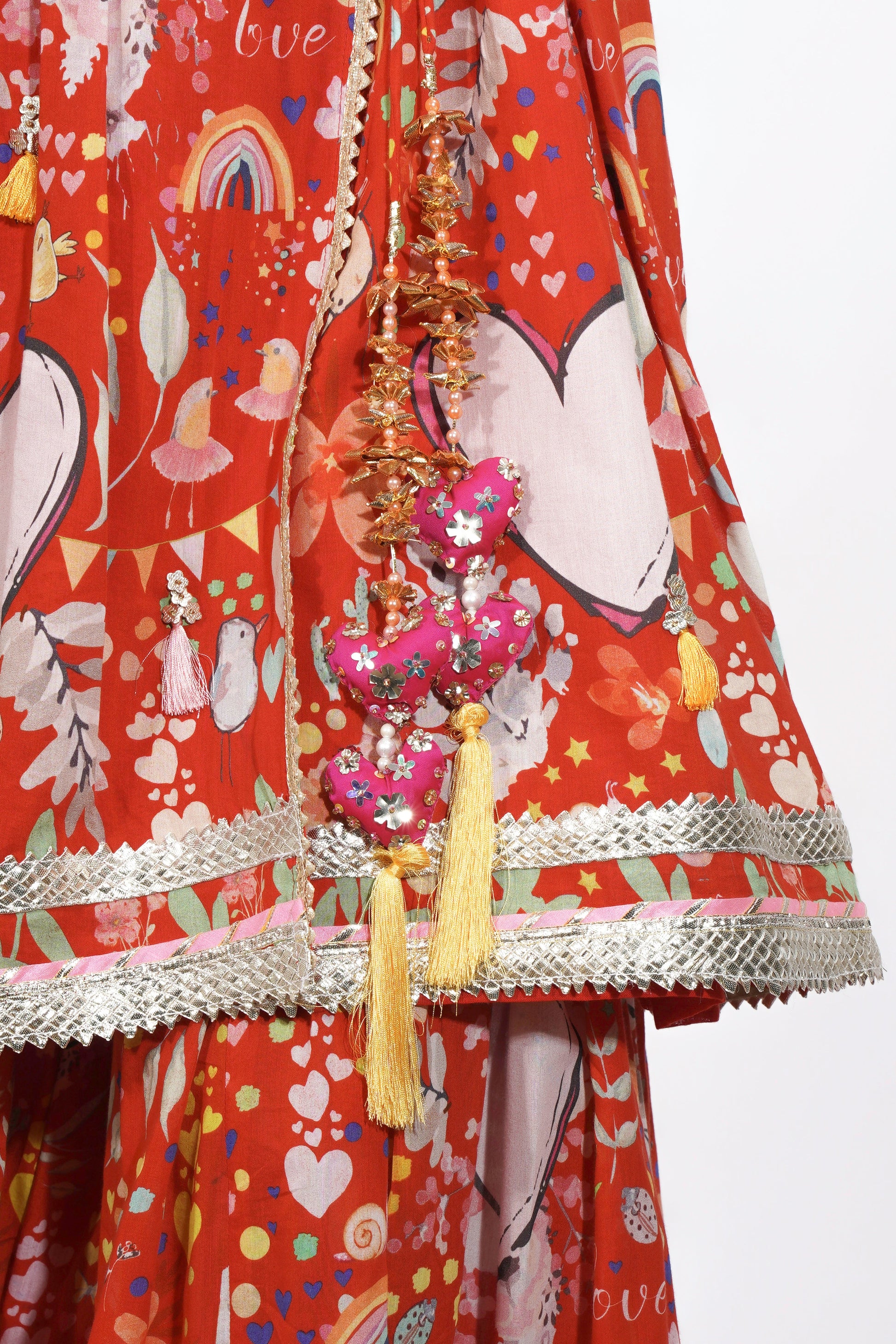 heart shaped tassels