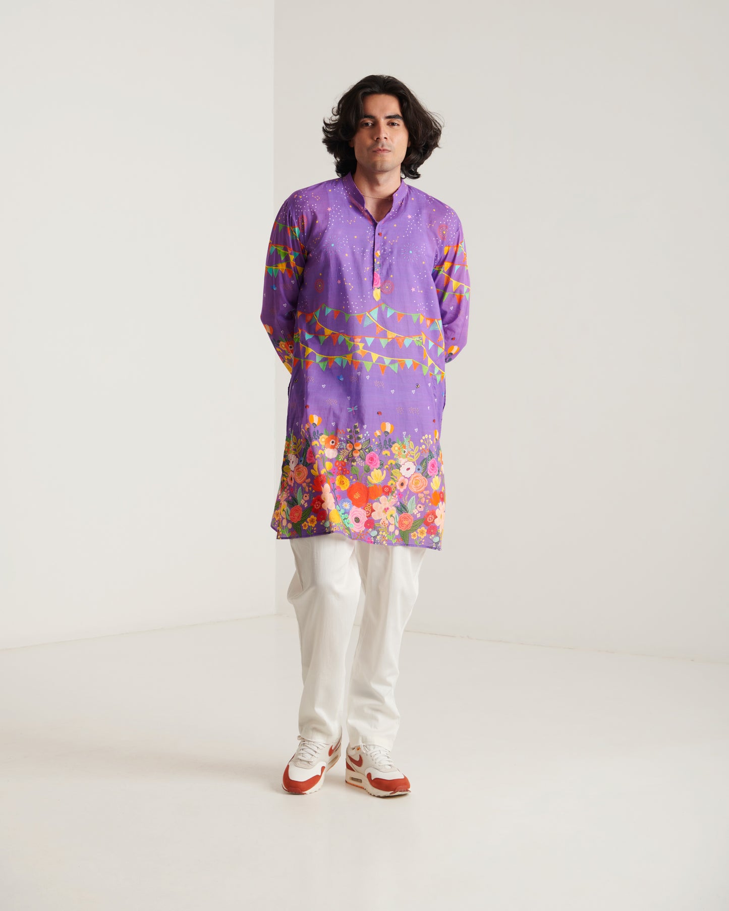 Purple Carnival Printed  Kurta Set