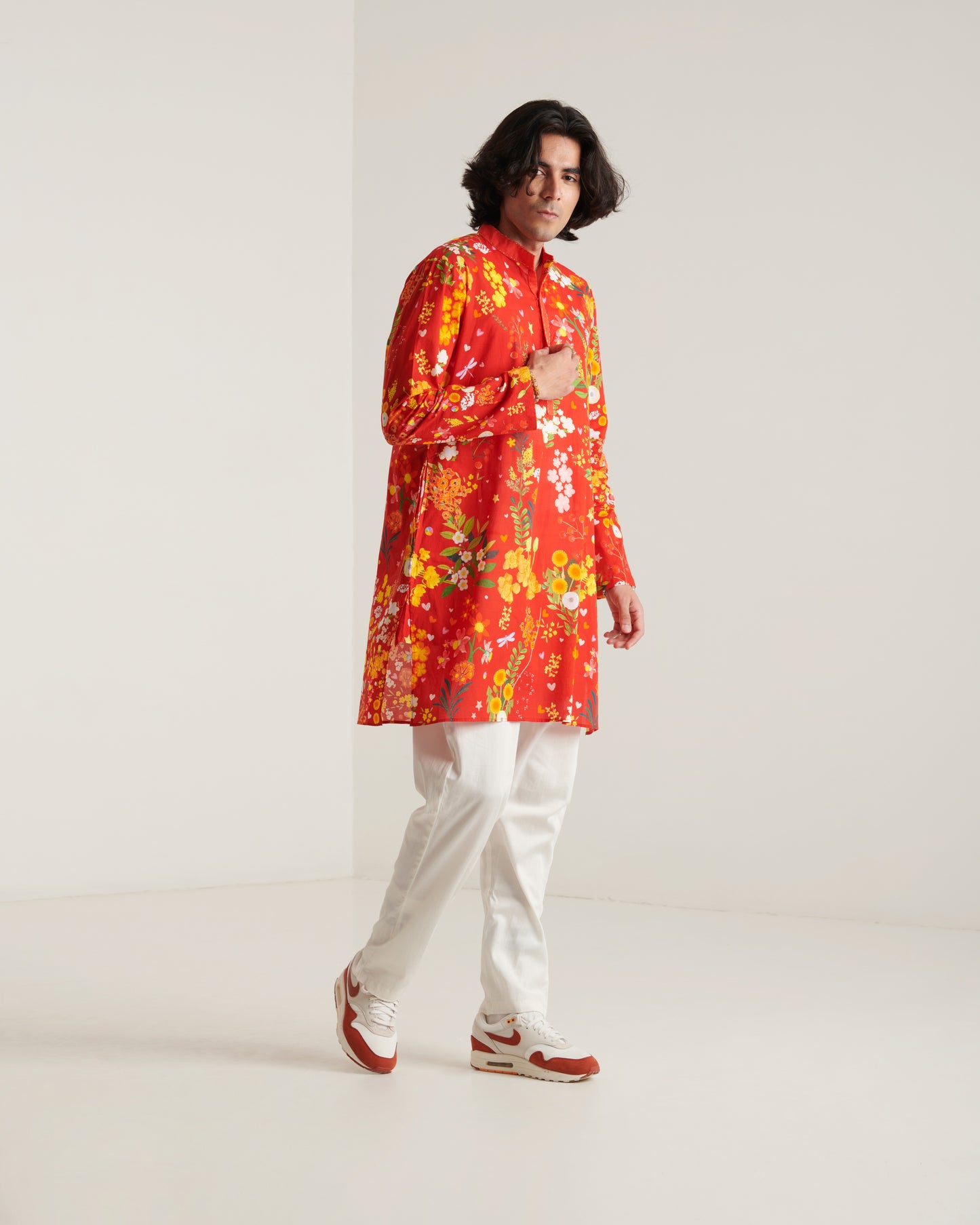 Red Printed Kurta set