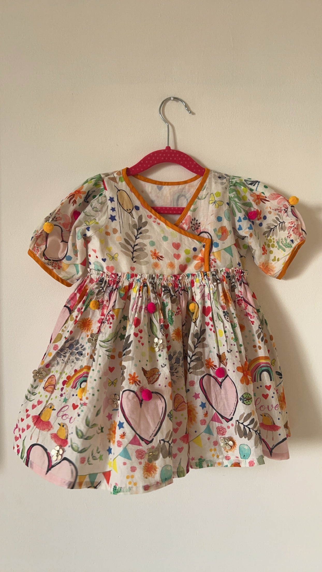 Heart print angarakha dress