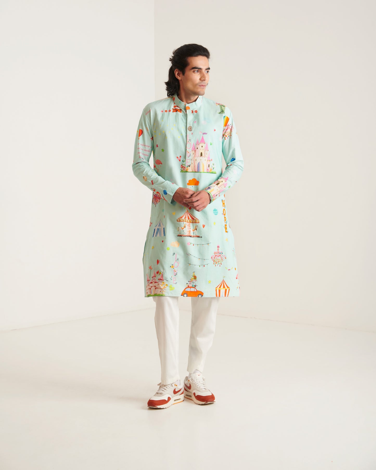 Blue carnival kurta pyjama set