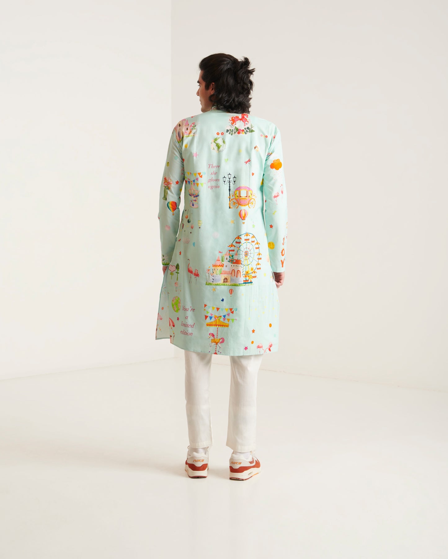 Blue carnival kurta pyjama set