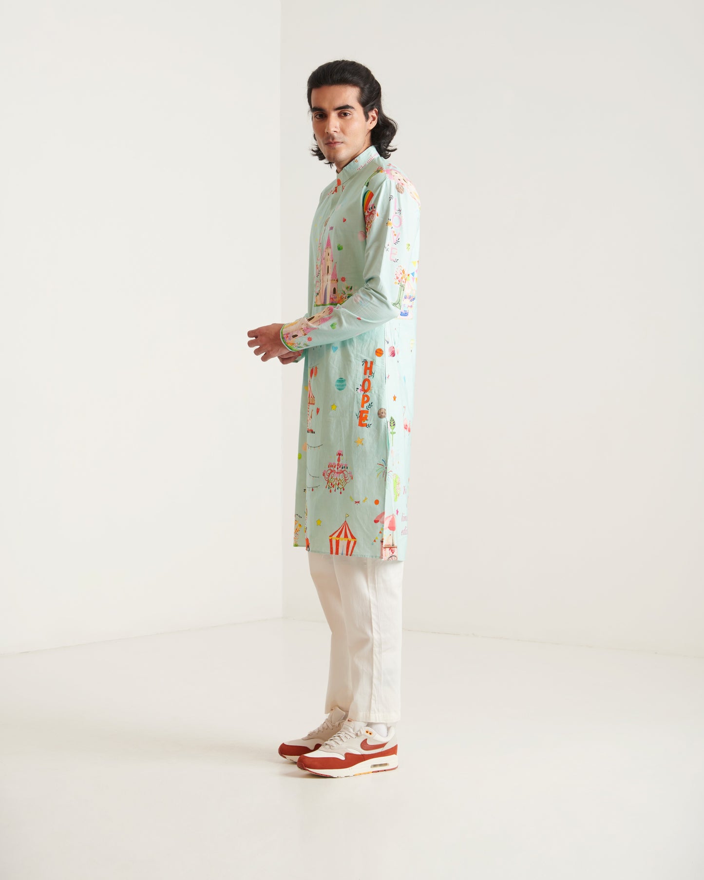 Blue carnival kurta pyjama set