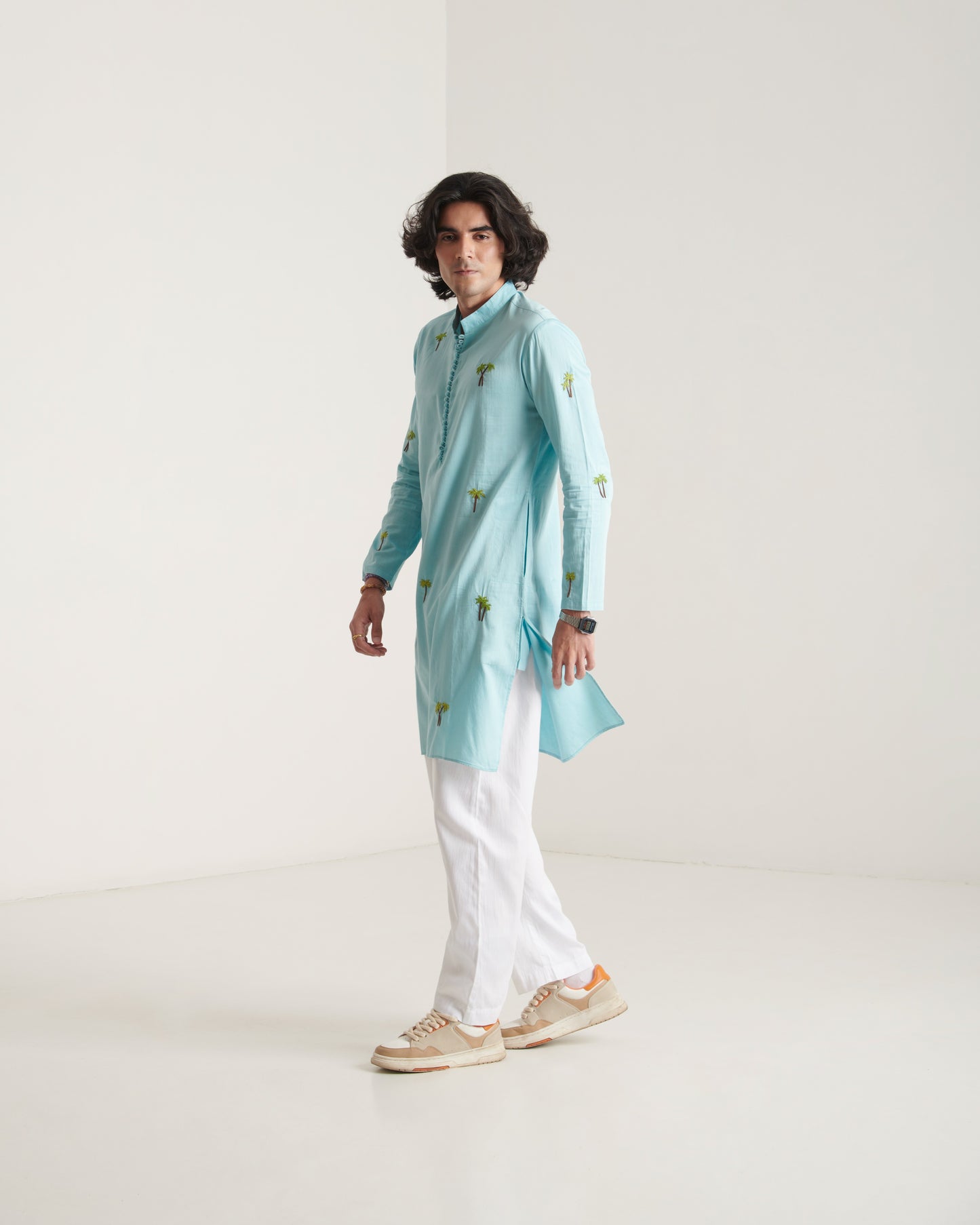 Hand- embroidered beach inspired kurta set