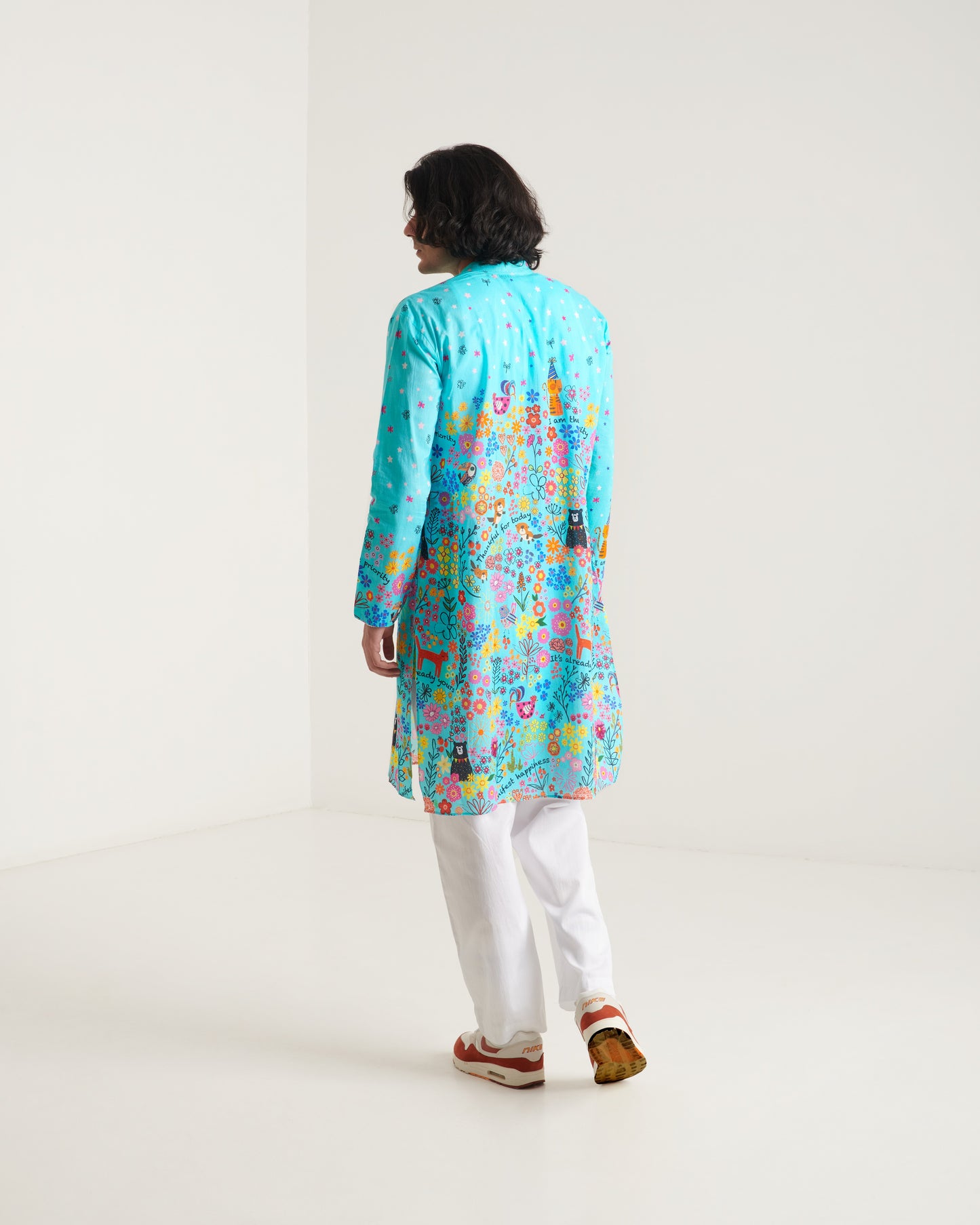 Blue Printed Kurta Set