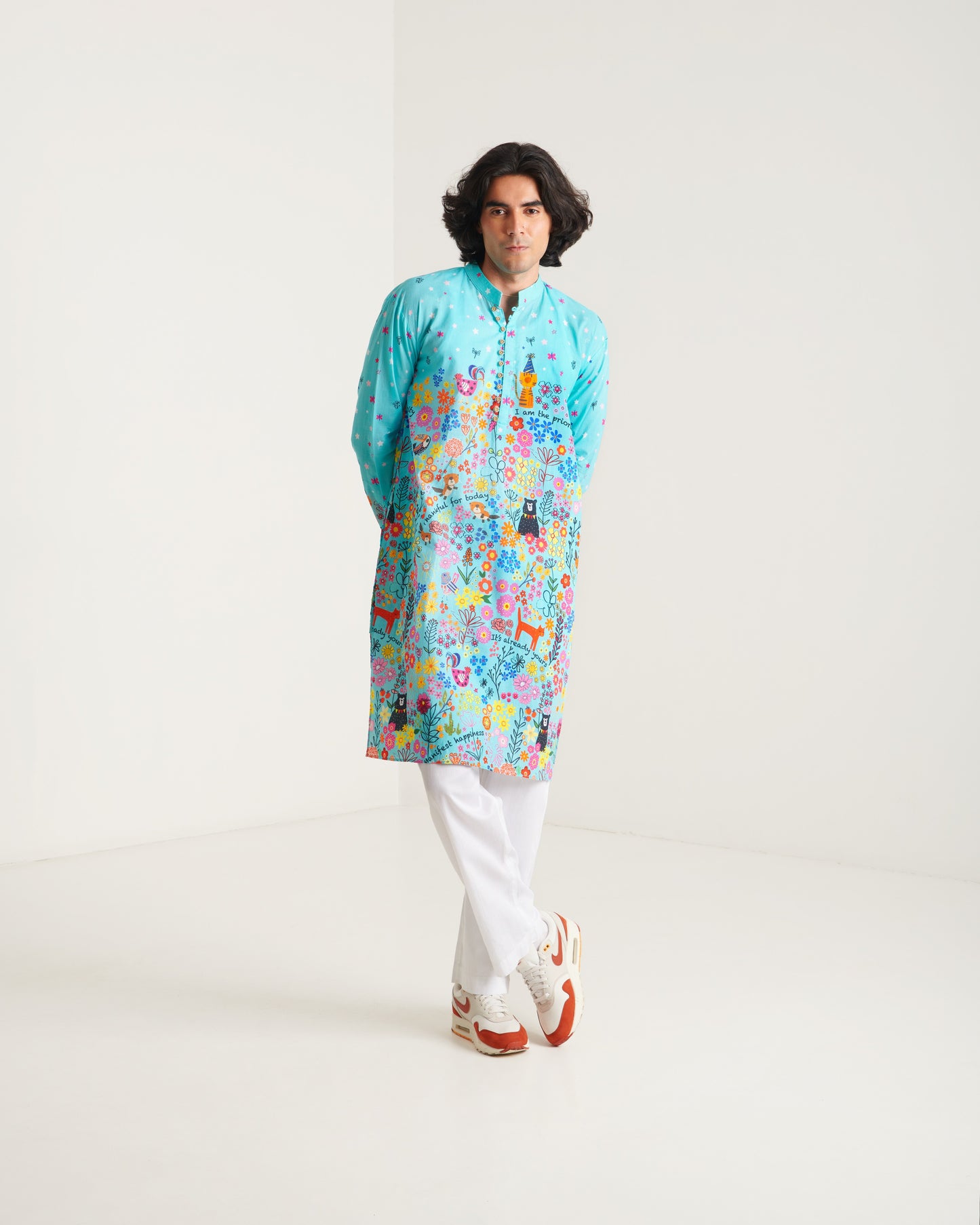 Blue Printed Kurta Set