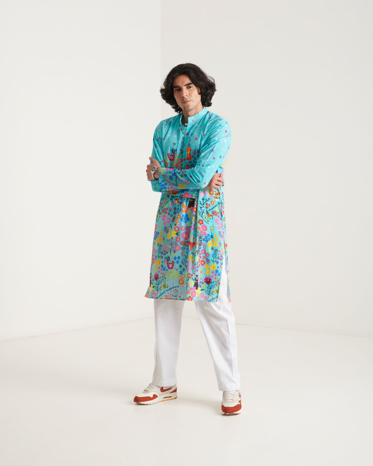 Blue Printed Kurta Set