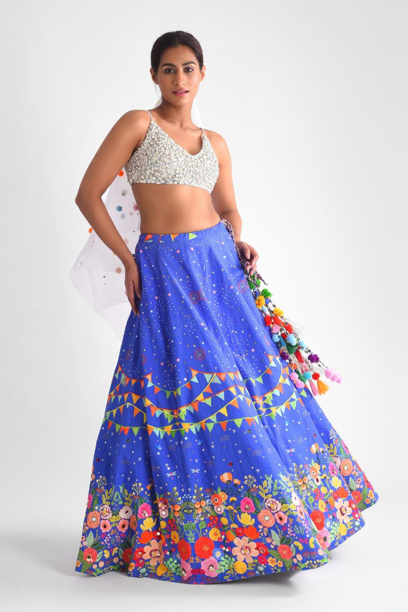 Blue Carnival Lehenga