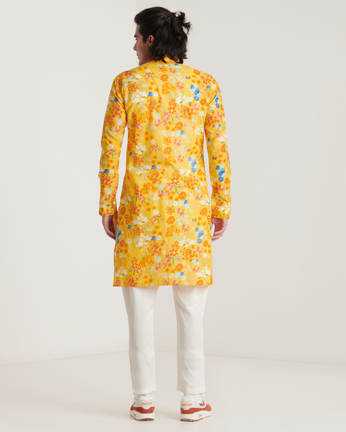 Mustard floral printed kurta set