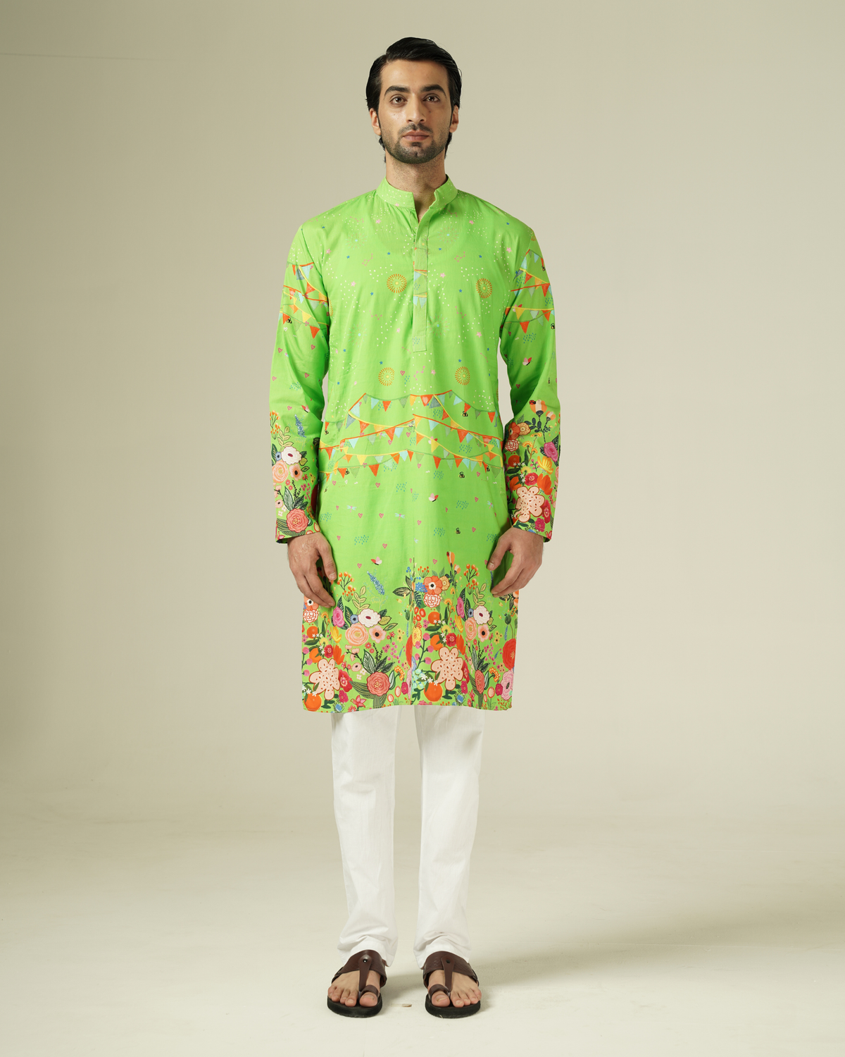 Green carnival kurta set
