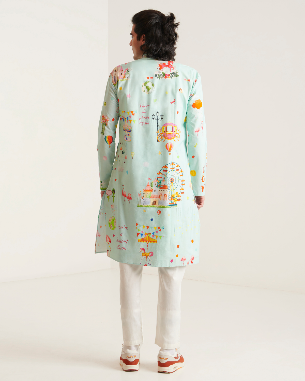 Blue carnival kurta pyjama set