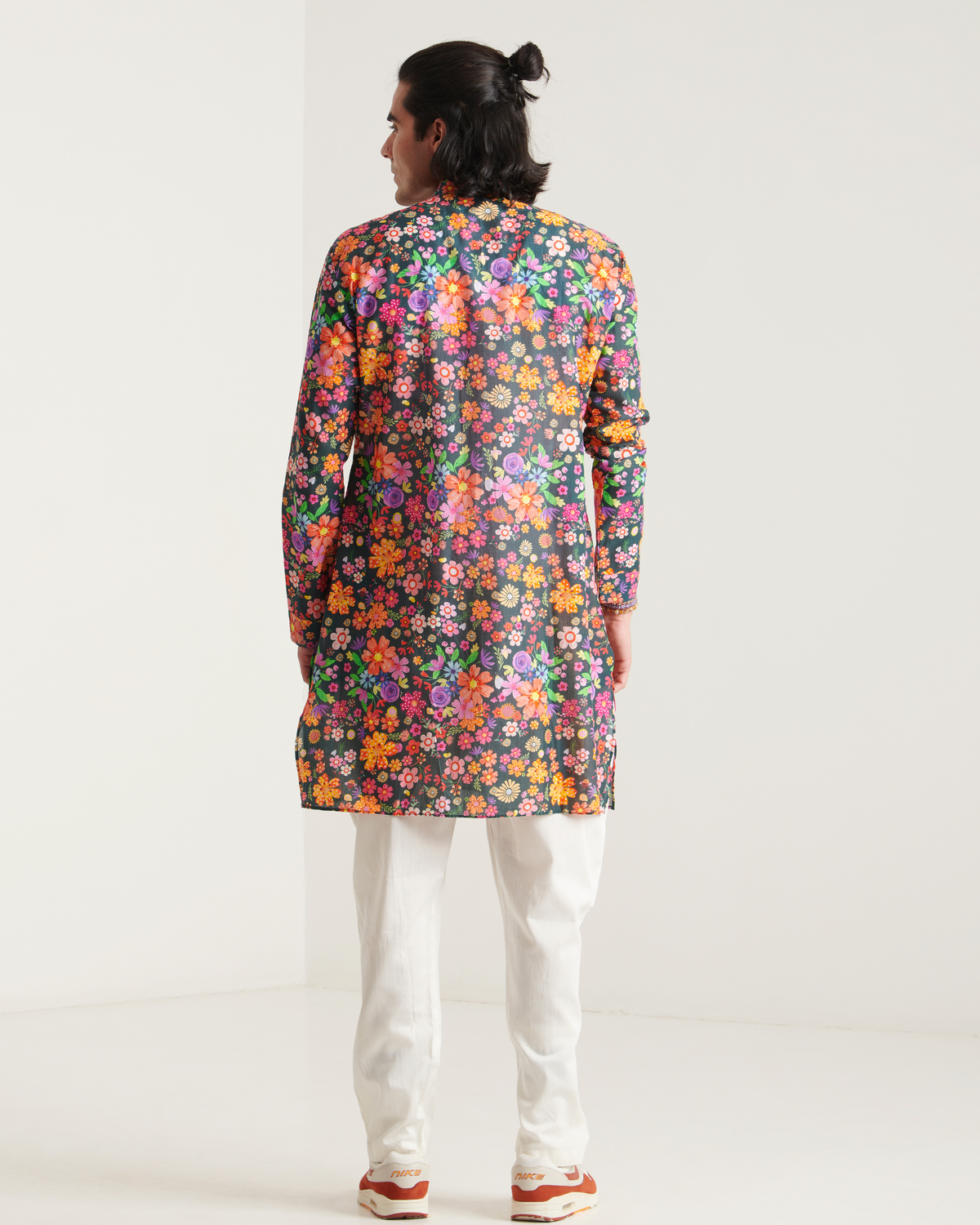 Green floral printed kurta set