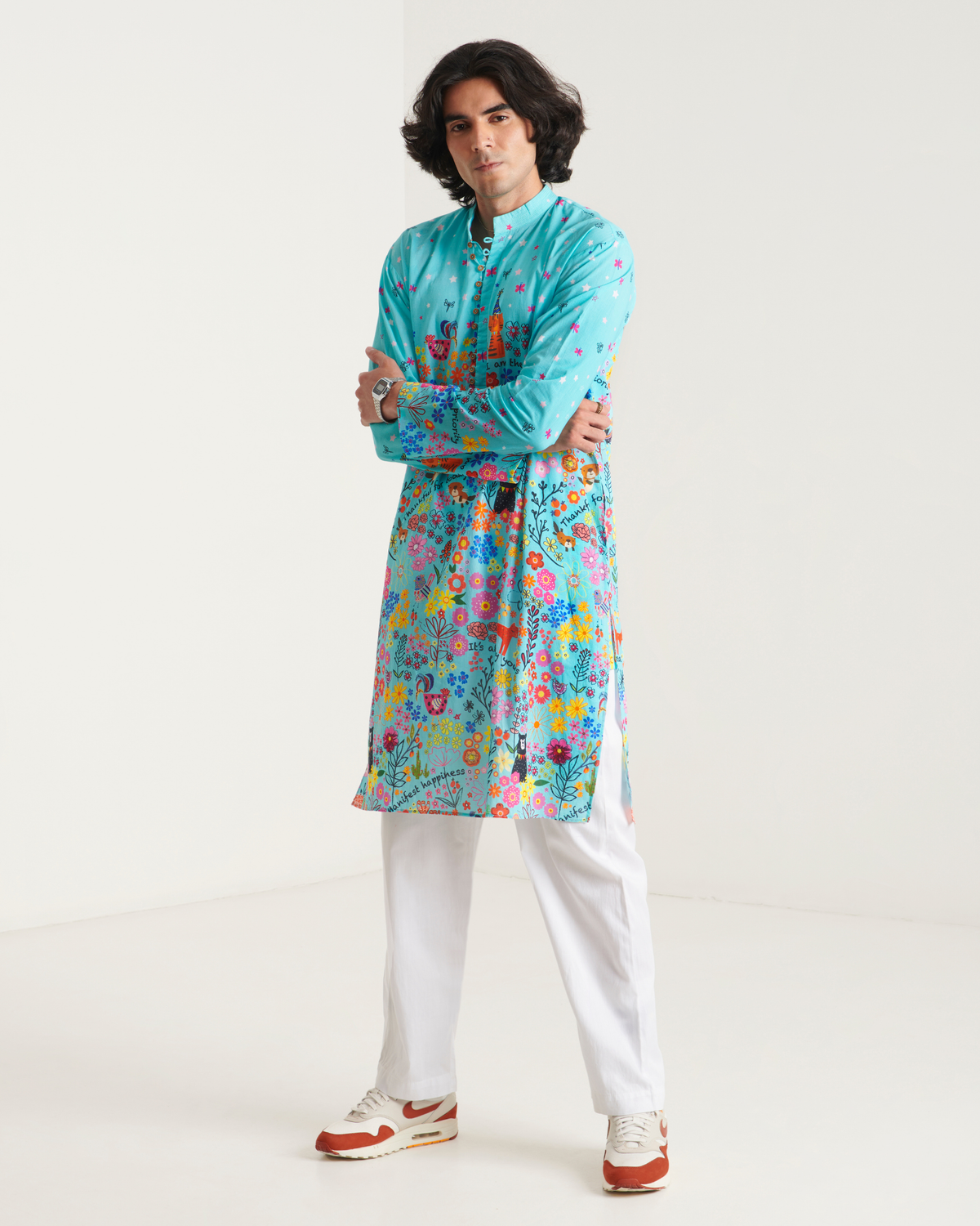 Blue Printed Kurta Set