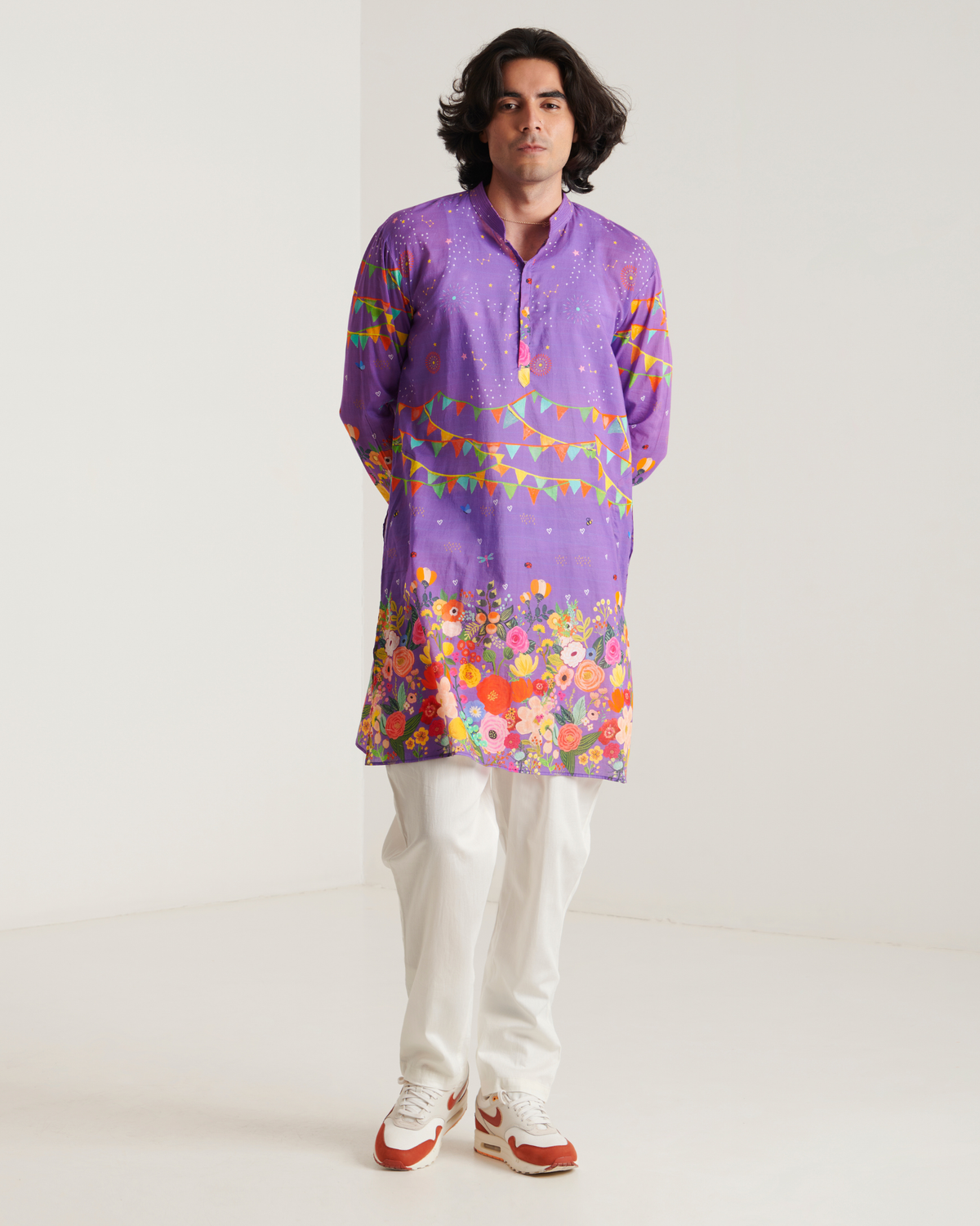 Purple Carnival Printed  Kurta Set