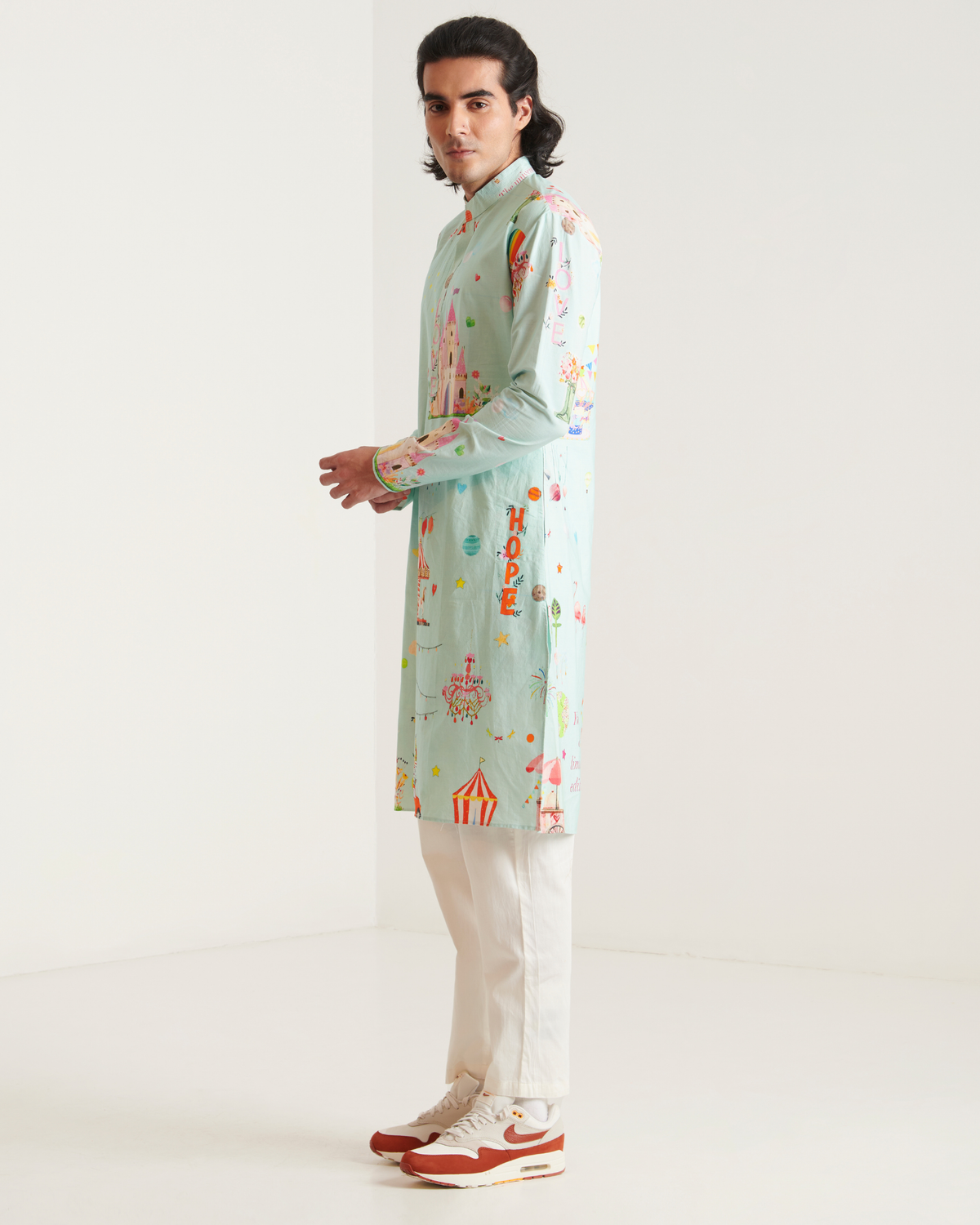 Blue carnival kurta pyjama set