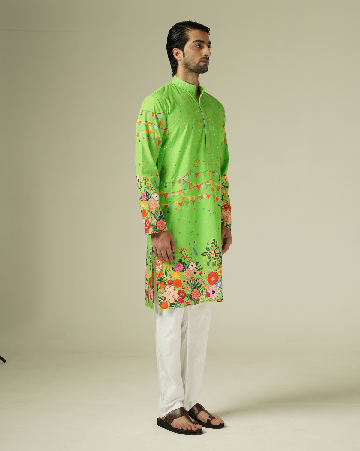 Green carnival kurta set