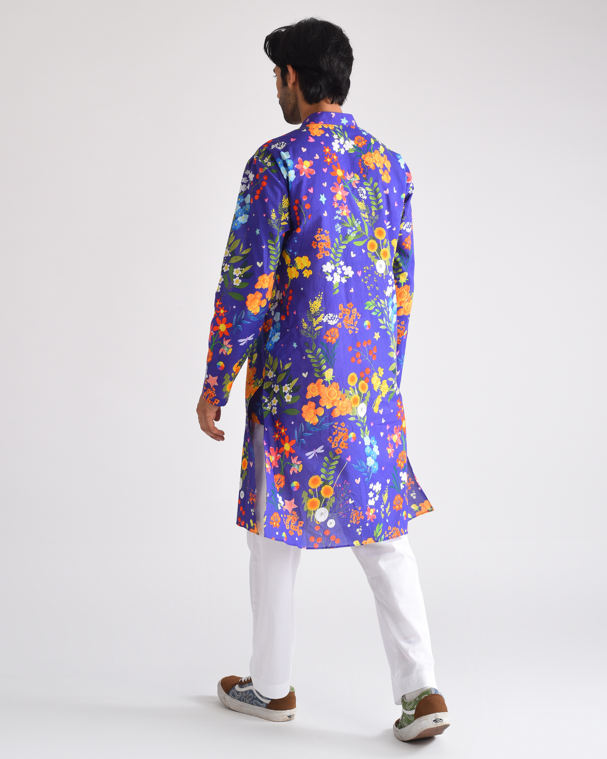 Purpal printed men' kurta set