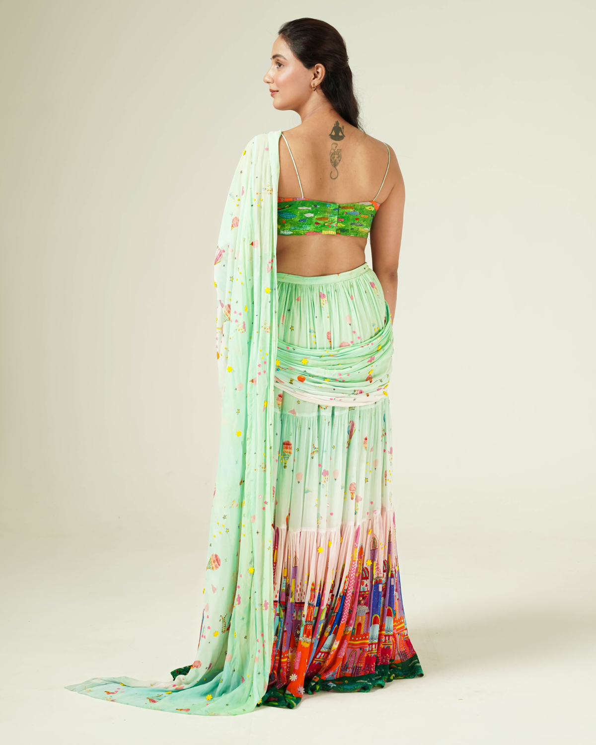Mint Carnival pre draped saree