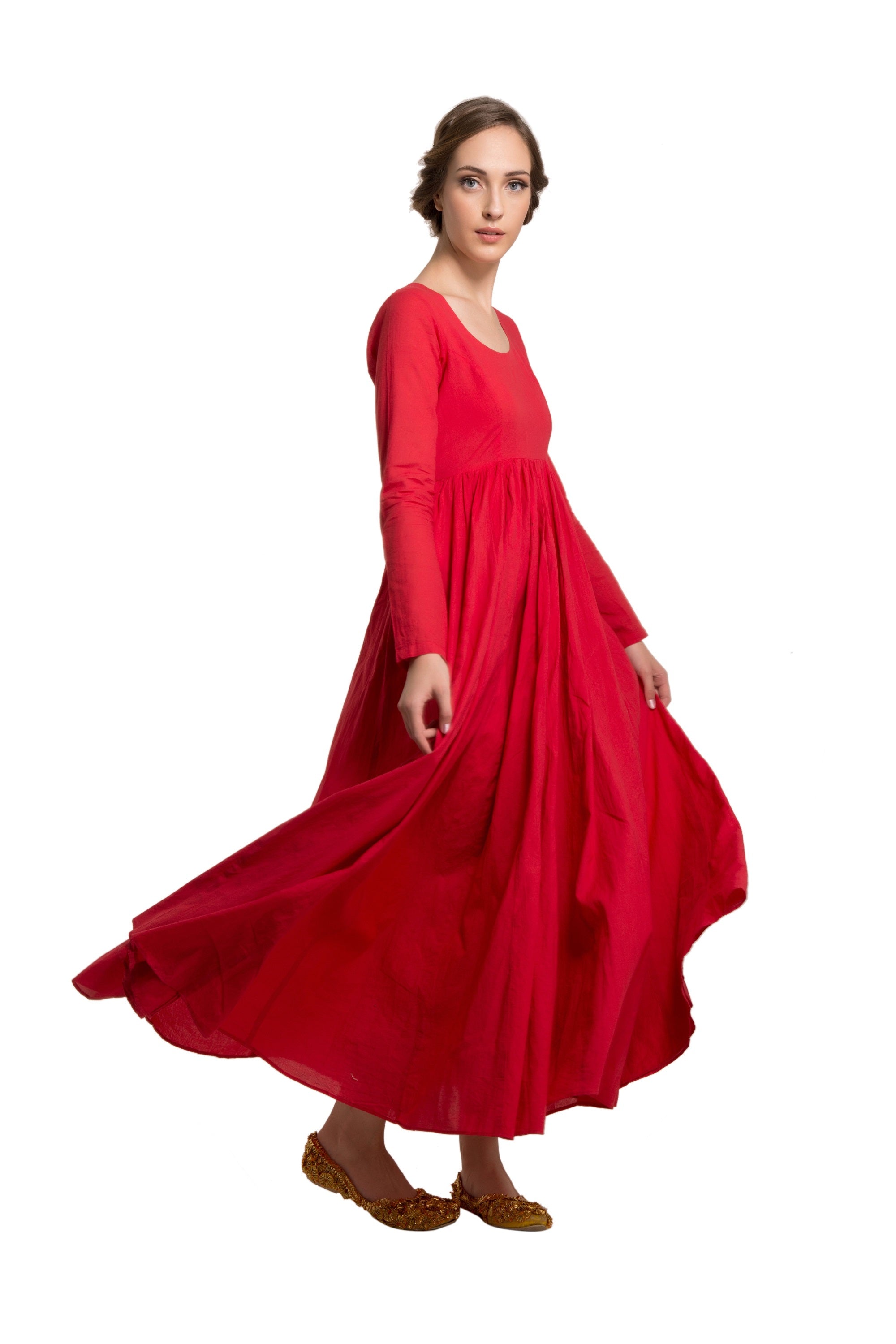 Plain red clearance dress