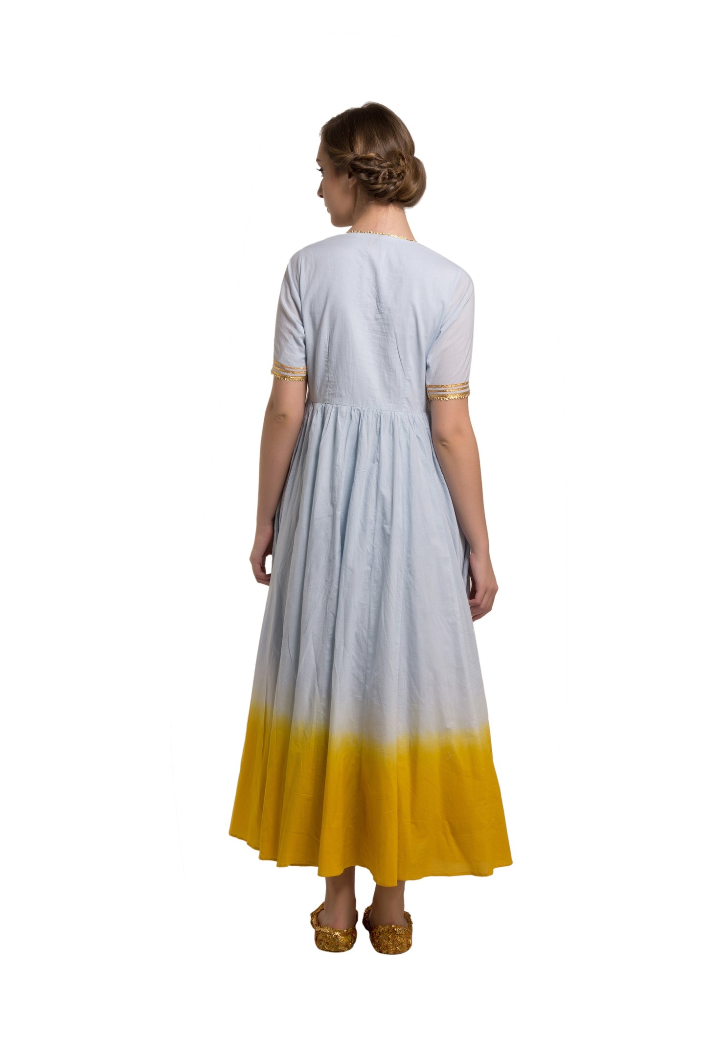 Ombre Ice Blue And Yellow Dress