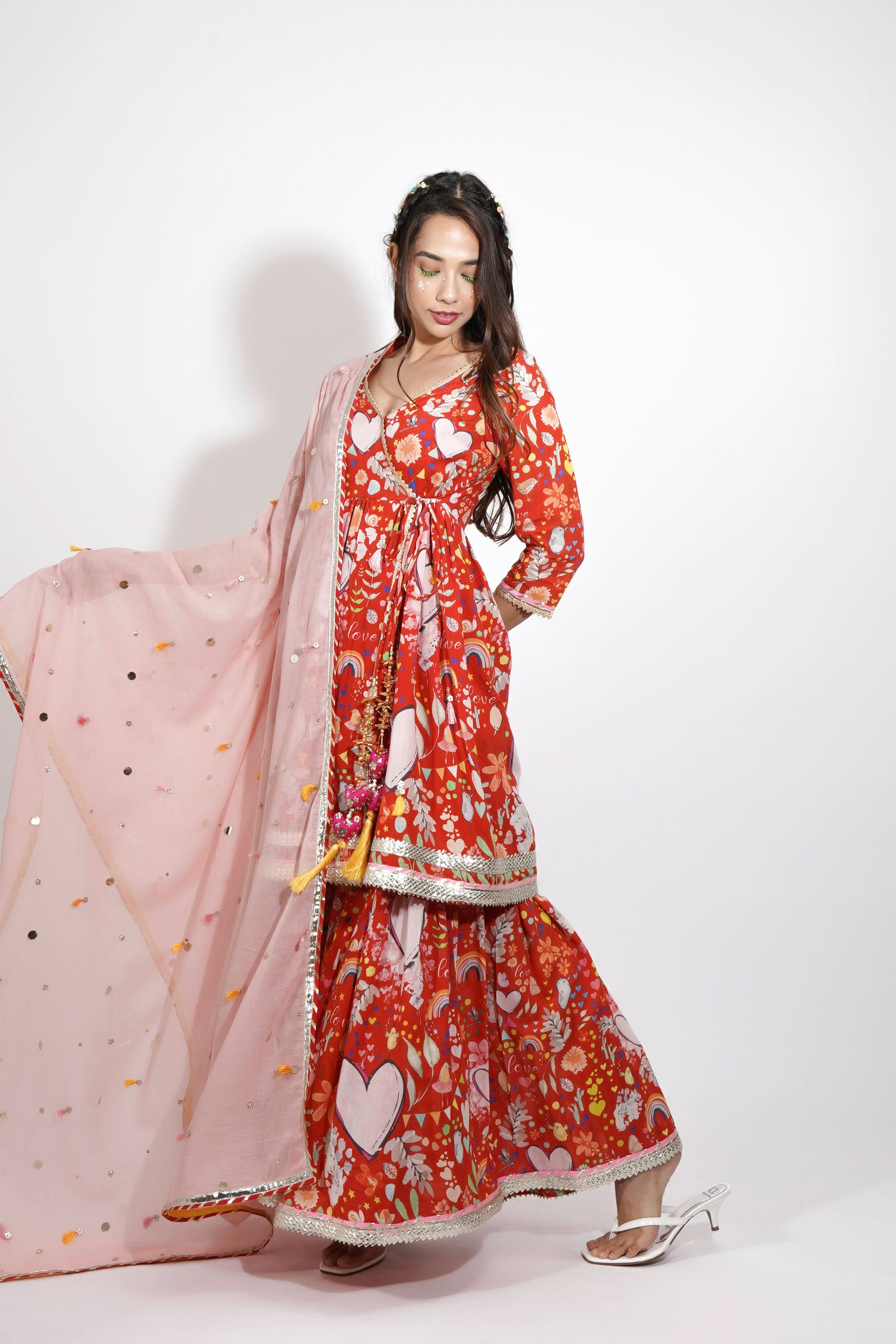 colorful embroidery Dupatta